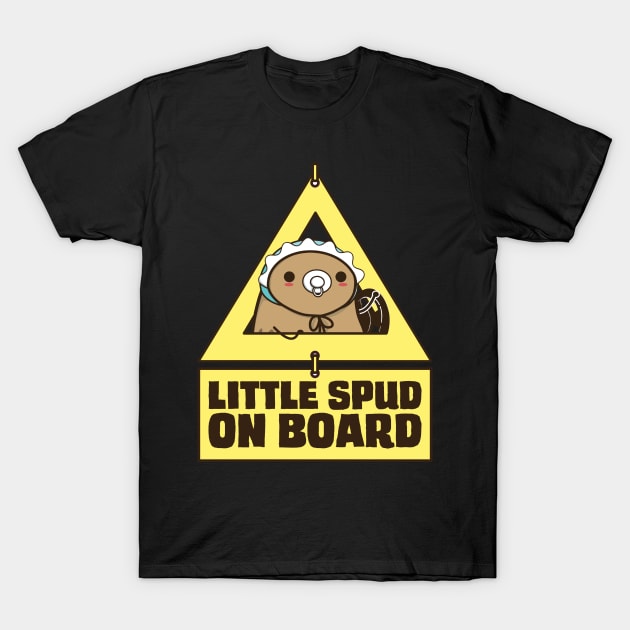 Little Spud on Board T-Shirt by clgtart